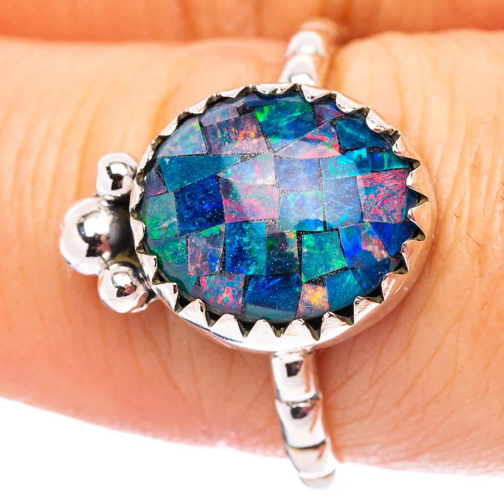 Rare Triplet Opal Ring Size 7.5 (.925 Sterling Silver)
