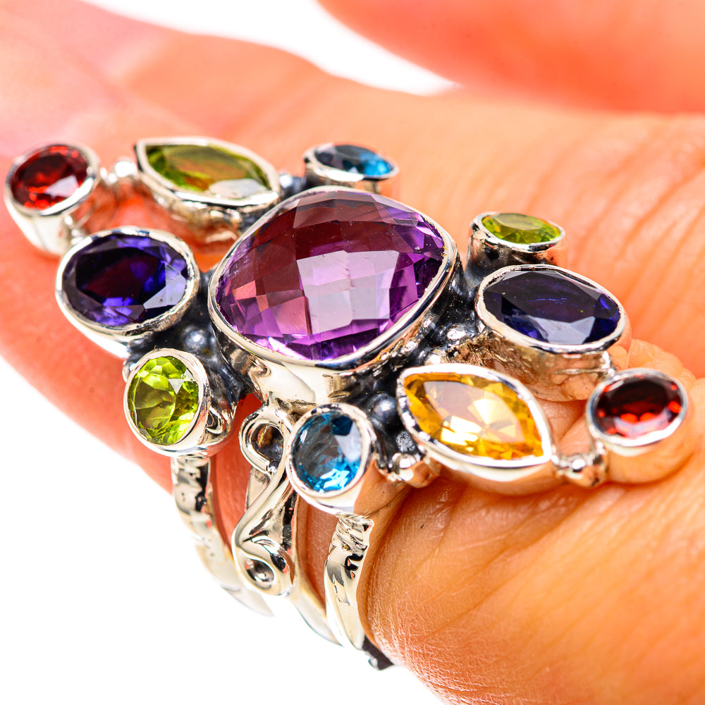 Signature Large Amethyst, Tanzanite, Citrine, Peridot, Blue Topaz, Garnet Ring Size 6 (925 Sterling Silver) RING138292