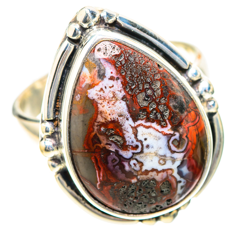 Crazy Lace Agate Ring Size 7.5 (925 Sterling Silver) RING139129