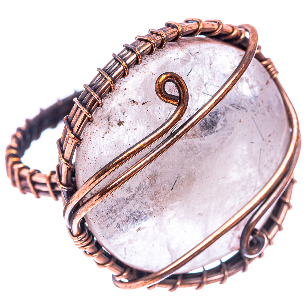 White Quratz Ring Size 7 (Oxidized Copper)