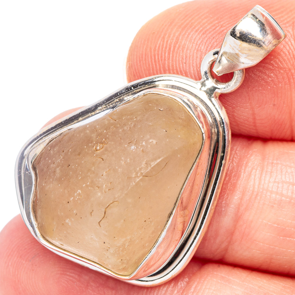 Libyan Desert Glass Pendant 1 3/8" (925 Sterling Silver) P44300