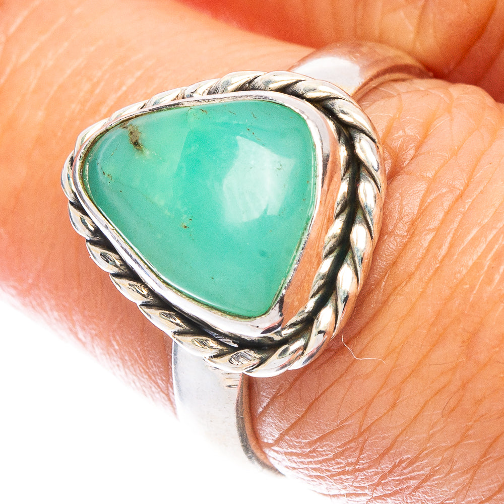 Chrysoprase Ring Size 7 (925 Sterling Silver) R7160
