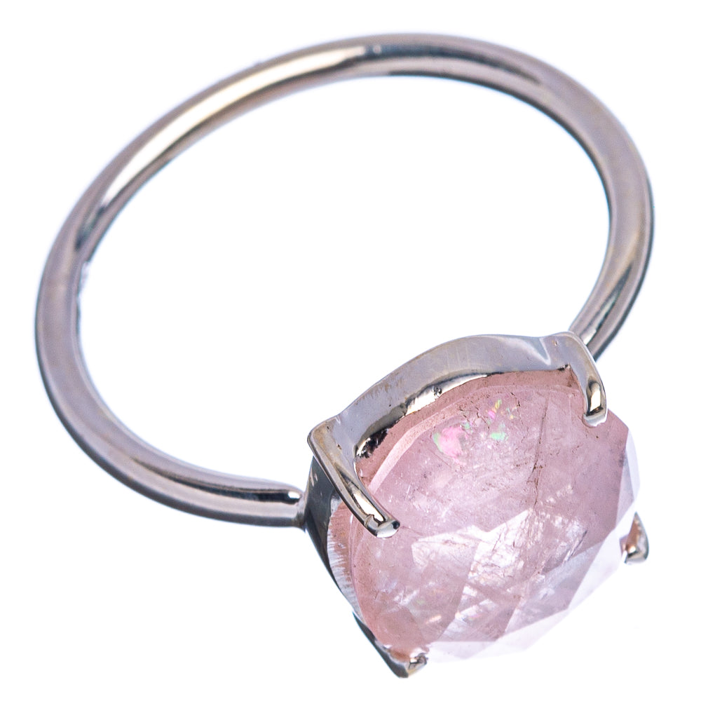 Faceted Morganite Ring Size 8 (.925 Sterling Silver)