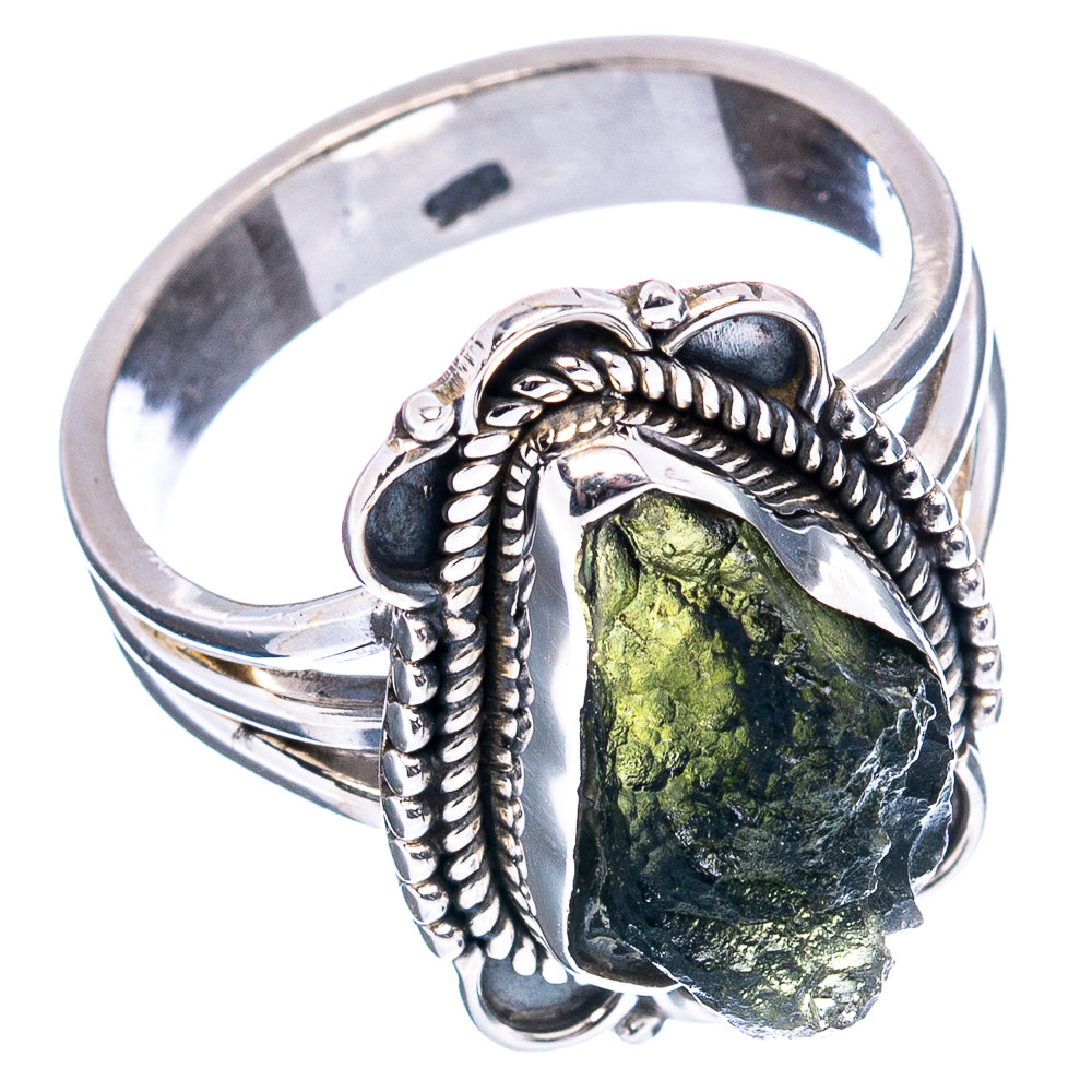 Rare Moldavite Ring Size 6.75 (.925 Sterling Silver)