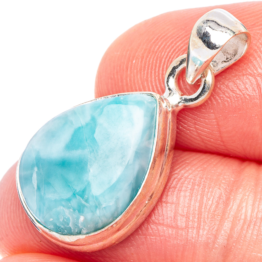 Larimar Pendant 1 1/8" (925 Sterling Silver) P44258