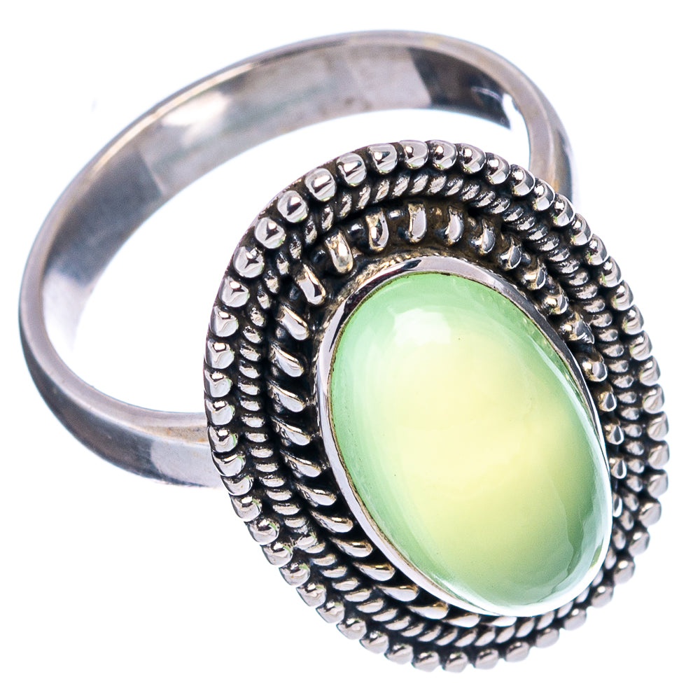 Green Chalcedony Ring Size 7 (.925 Sterling Silver)