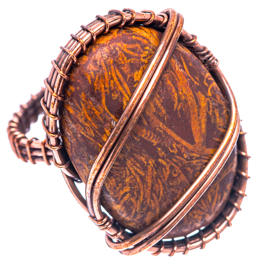 Coquina Jasper Ring Size 7.5 (Oxidized Copper)