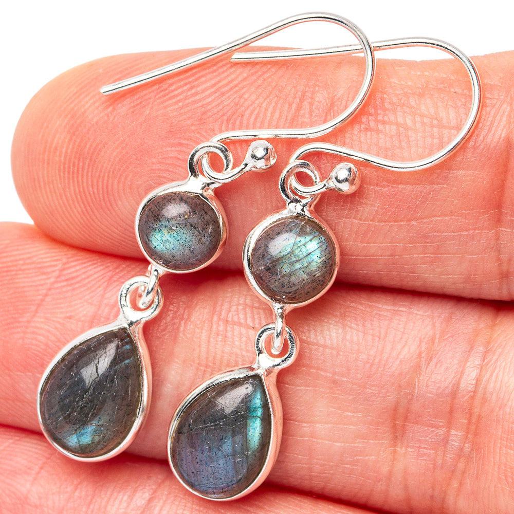 Labradorite Earrings 1 1/2" (925 Sterling Silver) E3162