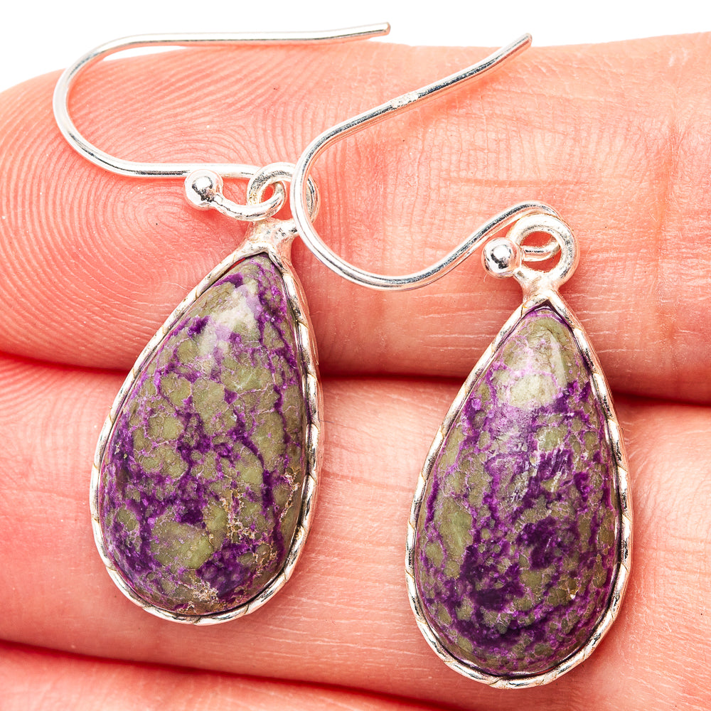 Sugilite Earrings 1 3/8" (.925 Sterling Silver)