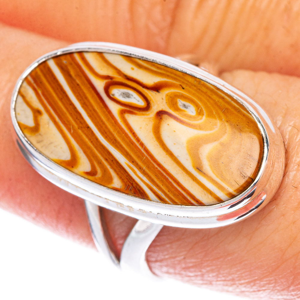 Snake Skin Jasper Ring Size 7.75 (925 Sterling Silver) R1352