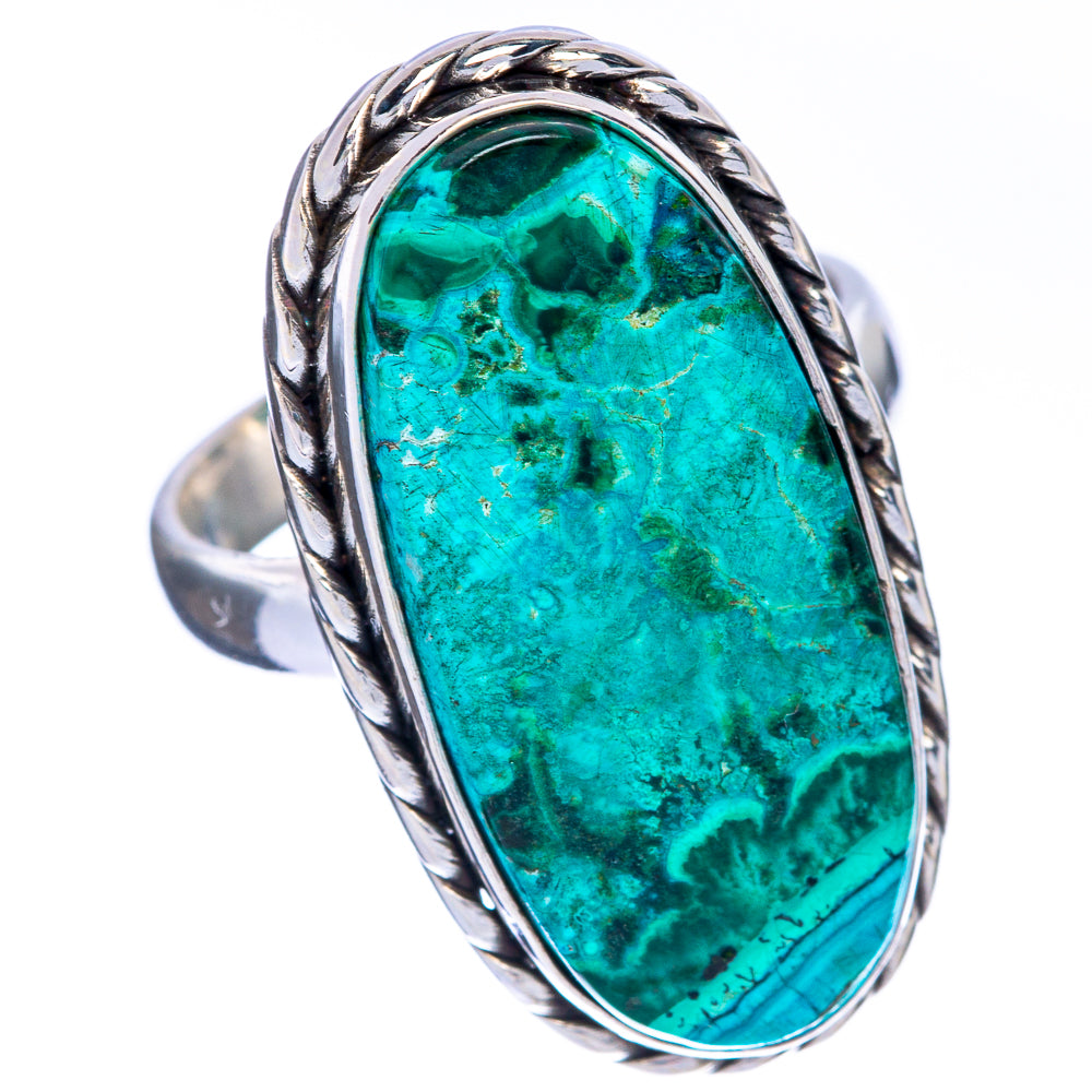 Malachite In Chrysocolla Ring Size 7 (925 Sterling Silver) R144553
