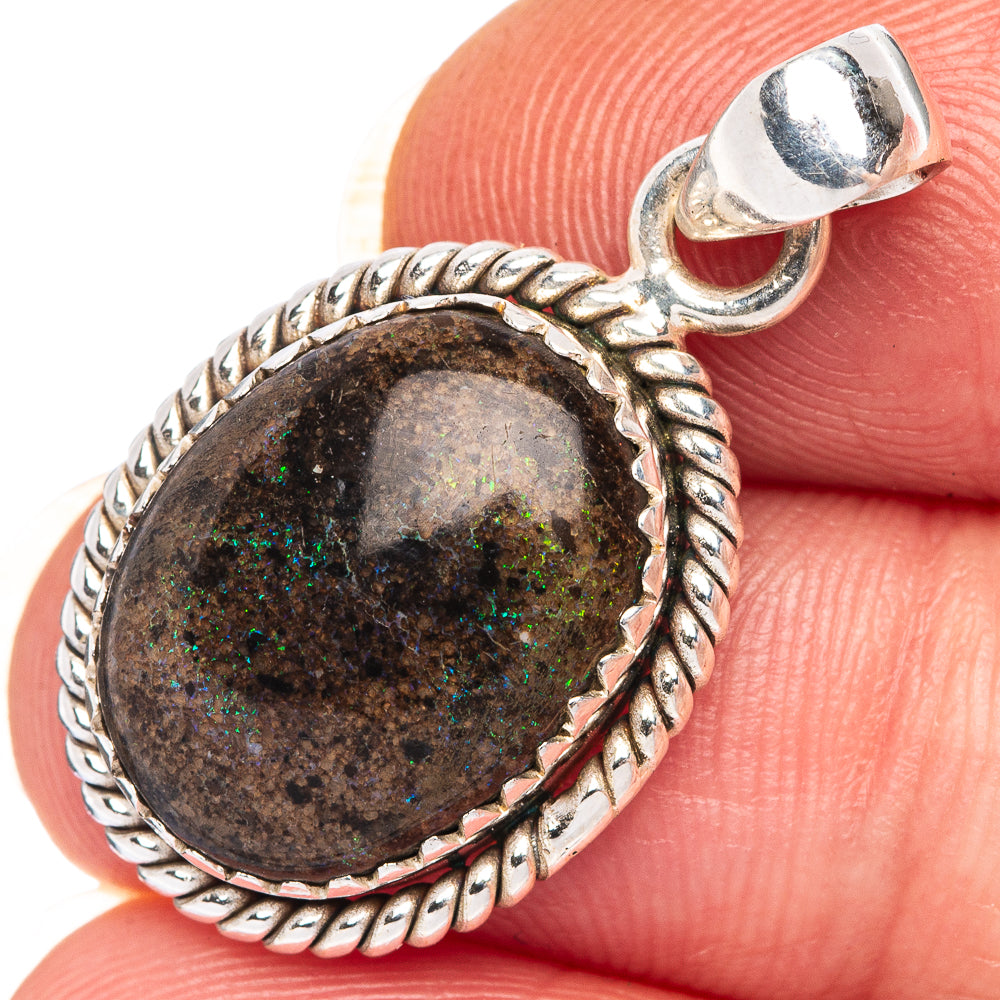 Rare Andamooka Opal Pendant 1 1/4" (925 Sterling Silver) P39981