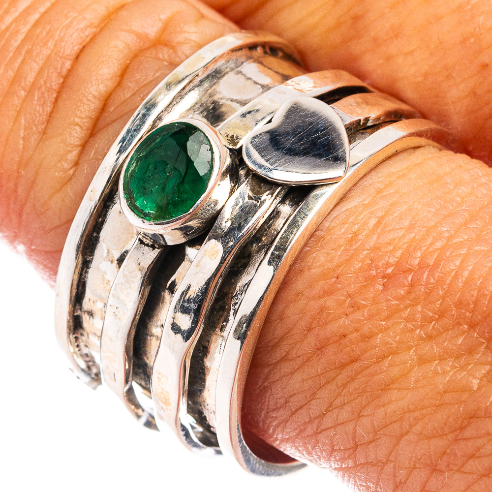 Premium Zambian Emerald Ring Size 9.75 (.925 Sterling Silver)