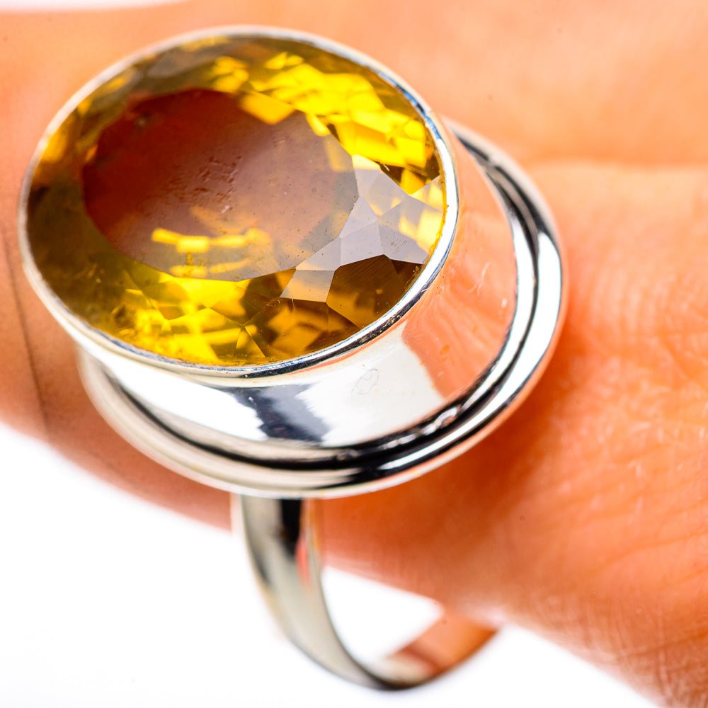 Large Faceted Citrine 925 Sterling Silver Ring Size 11.5 (925 Sterling Silver) RING139511