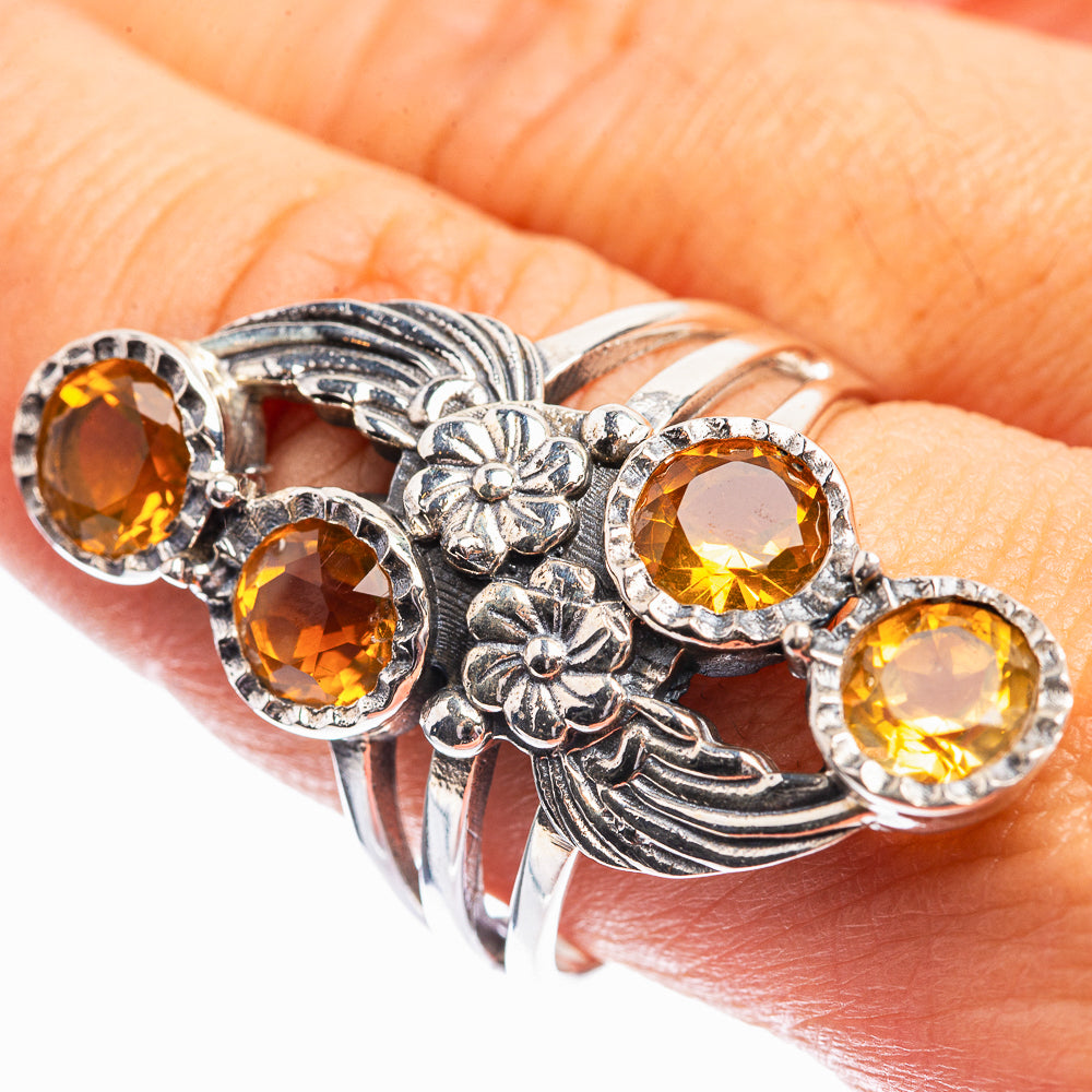 Faceted Citrine Ring Size 9.5 (925 Sterling Silver) R142036