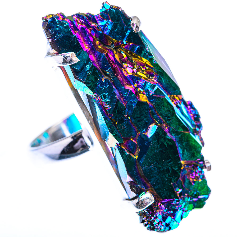 Large Titanium Sunshine Druzy 925 Sterling Silver Ring Size 9 (925 Sterling Silver) RING140405
