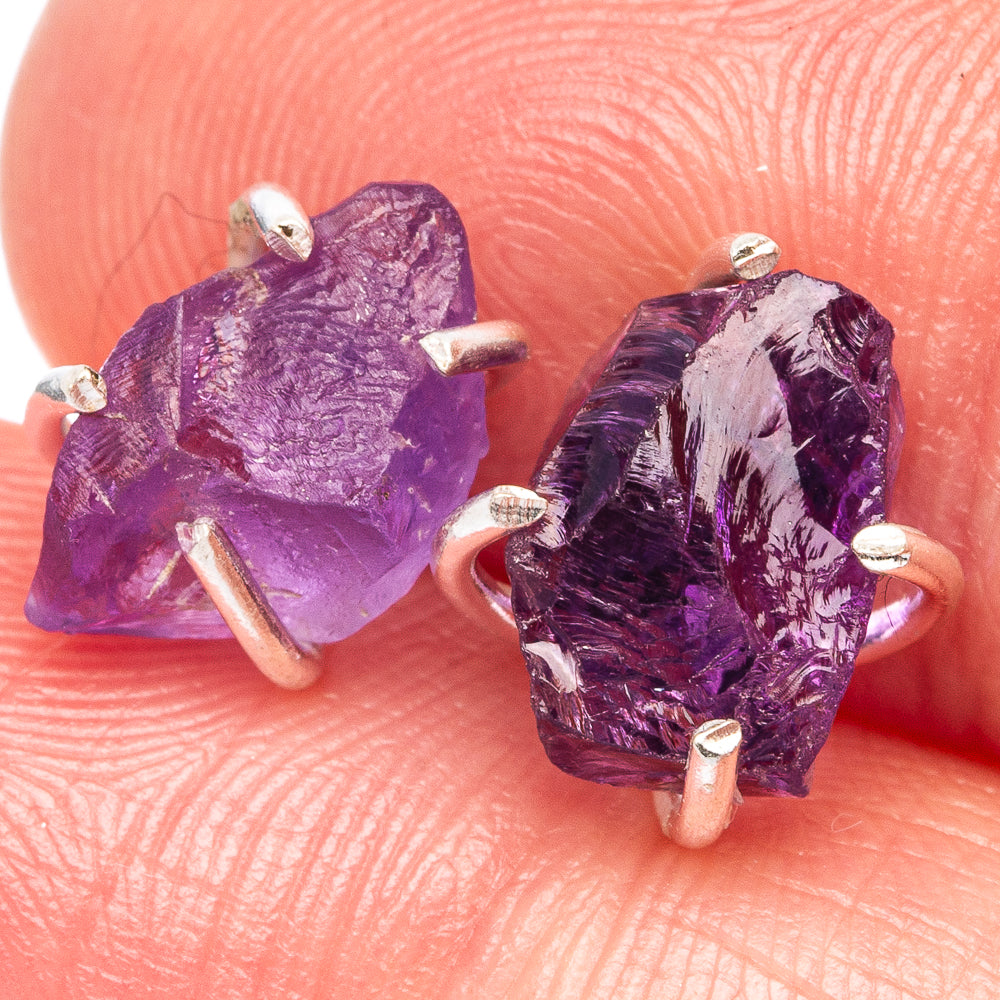 Amethyst Dainty Earrings 3/8" (925 Sterling Silver) E2029