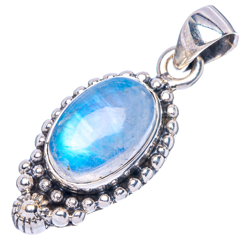 Rainbow Moonstone Pendant 1 1/4" (925 Sterling Silver) P42471