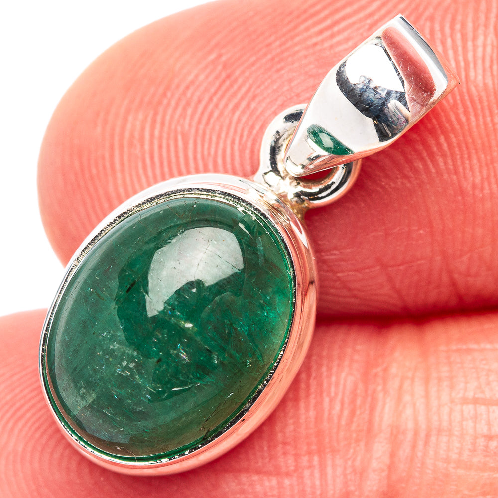 Rare Premium Zambian Emerald Pendant 7/8" (.925 Sterling Silver)