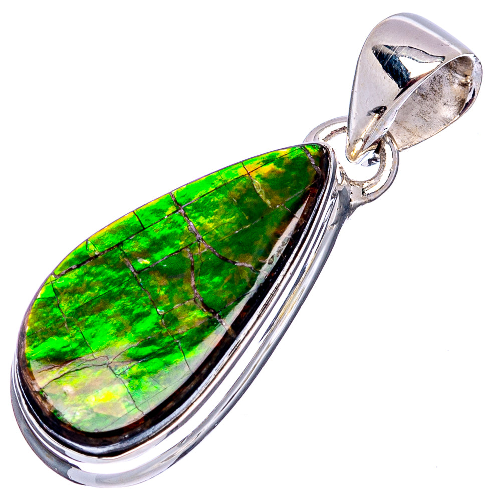 Rare Canadian Ammolite Pendant 1 1/4" (.925 Sterling Silver)