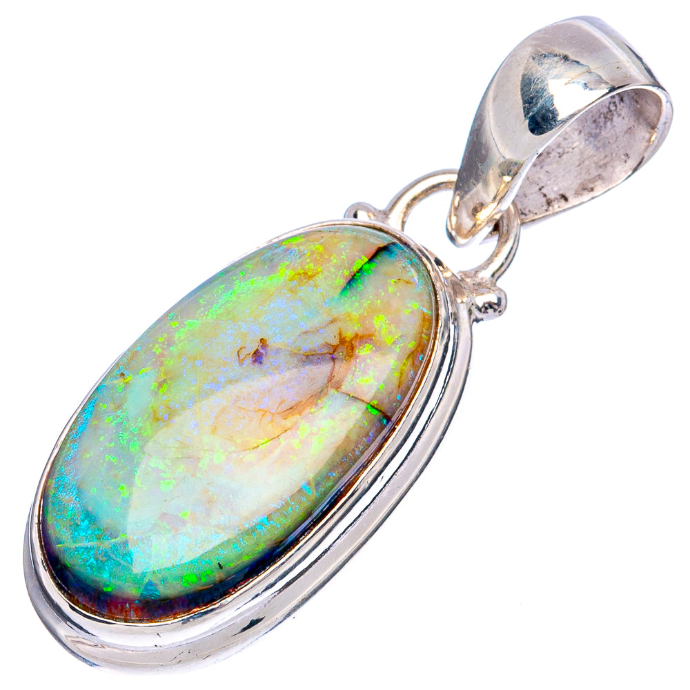 Rare Sterling Opal Pendants 1 3/8" (925 Sterling Silver) P43283
