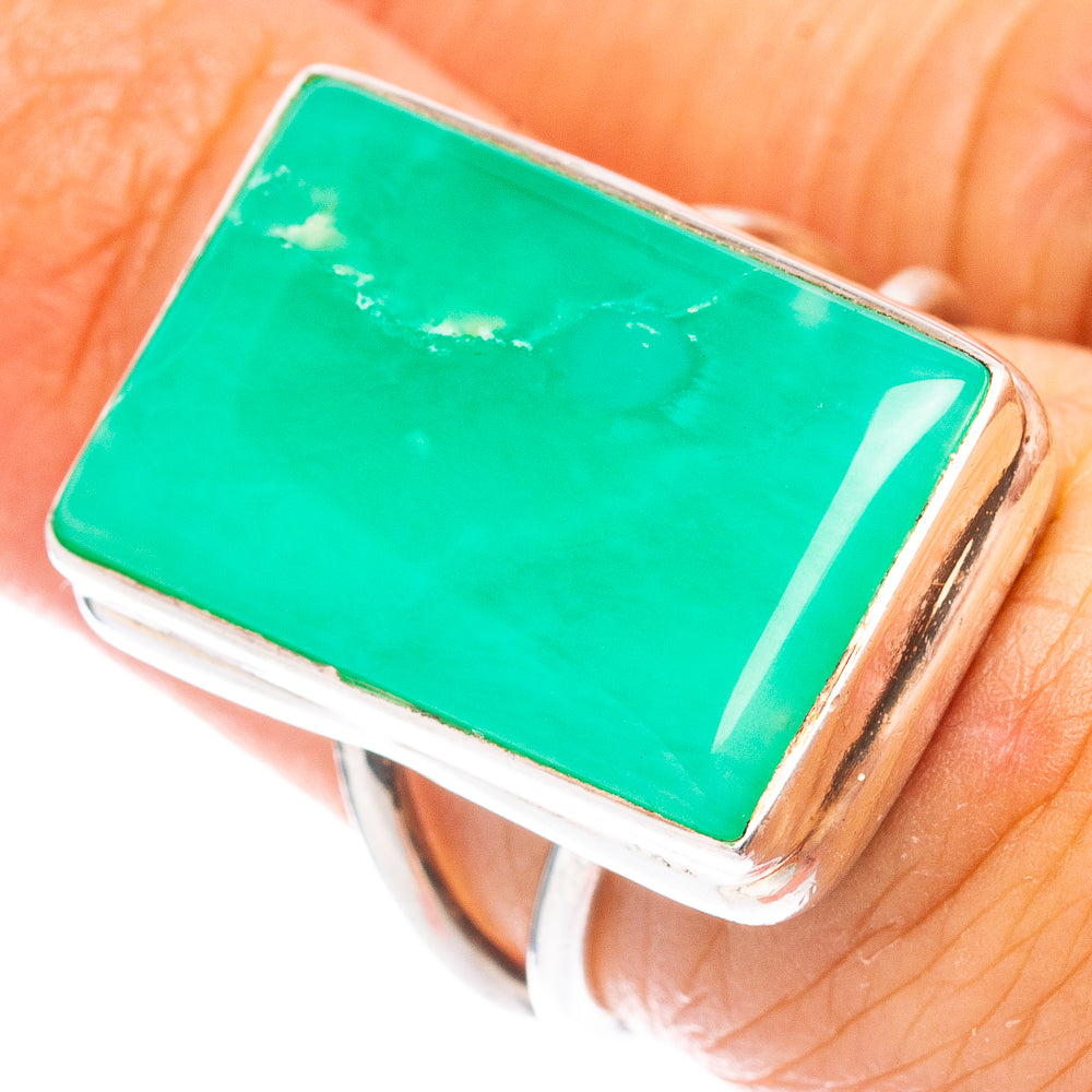 (Classic Series) Chrysoprase Ring Size 6 (.925 Sterling Silver)