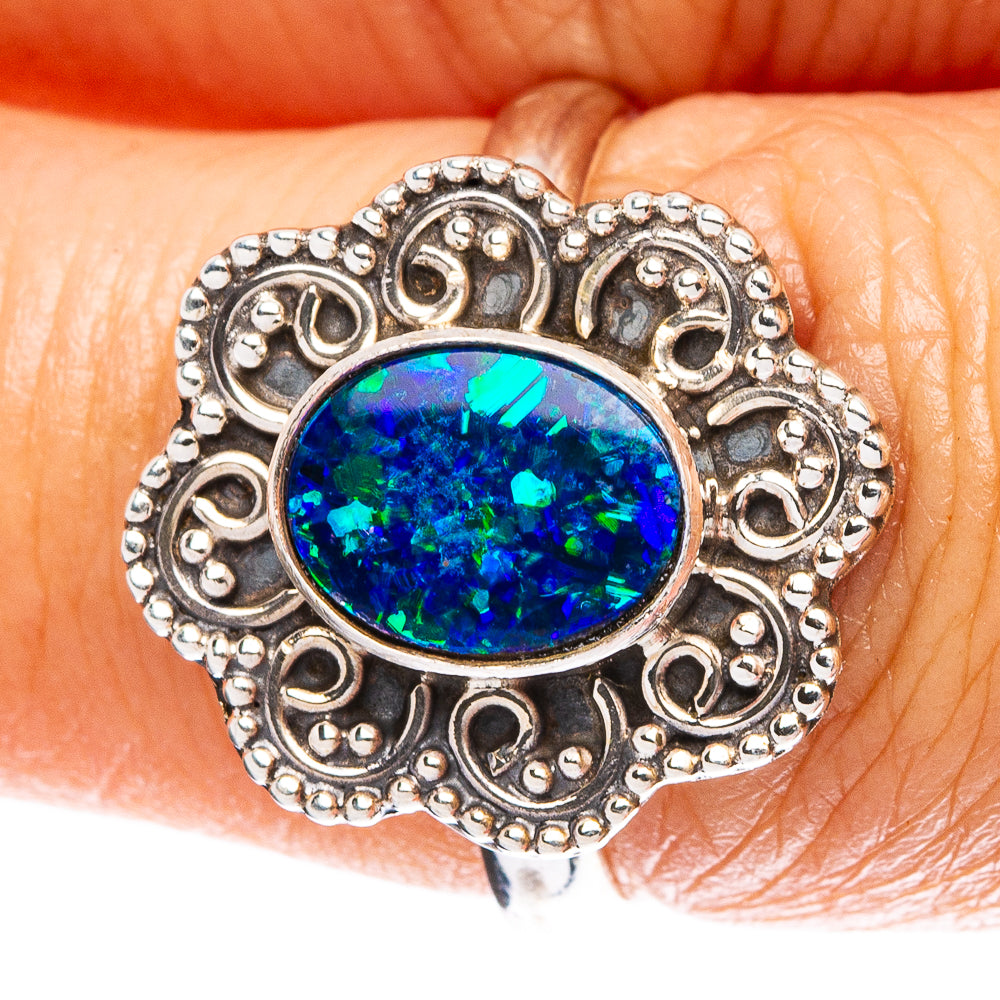 Rare Doublet Opal Ring Size 6.75 (925 Sterling Silver) R5012