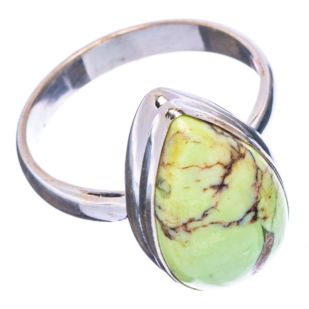 Lemon Chrysoprase Ring Size 10 (.925 Sterling Silver)