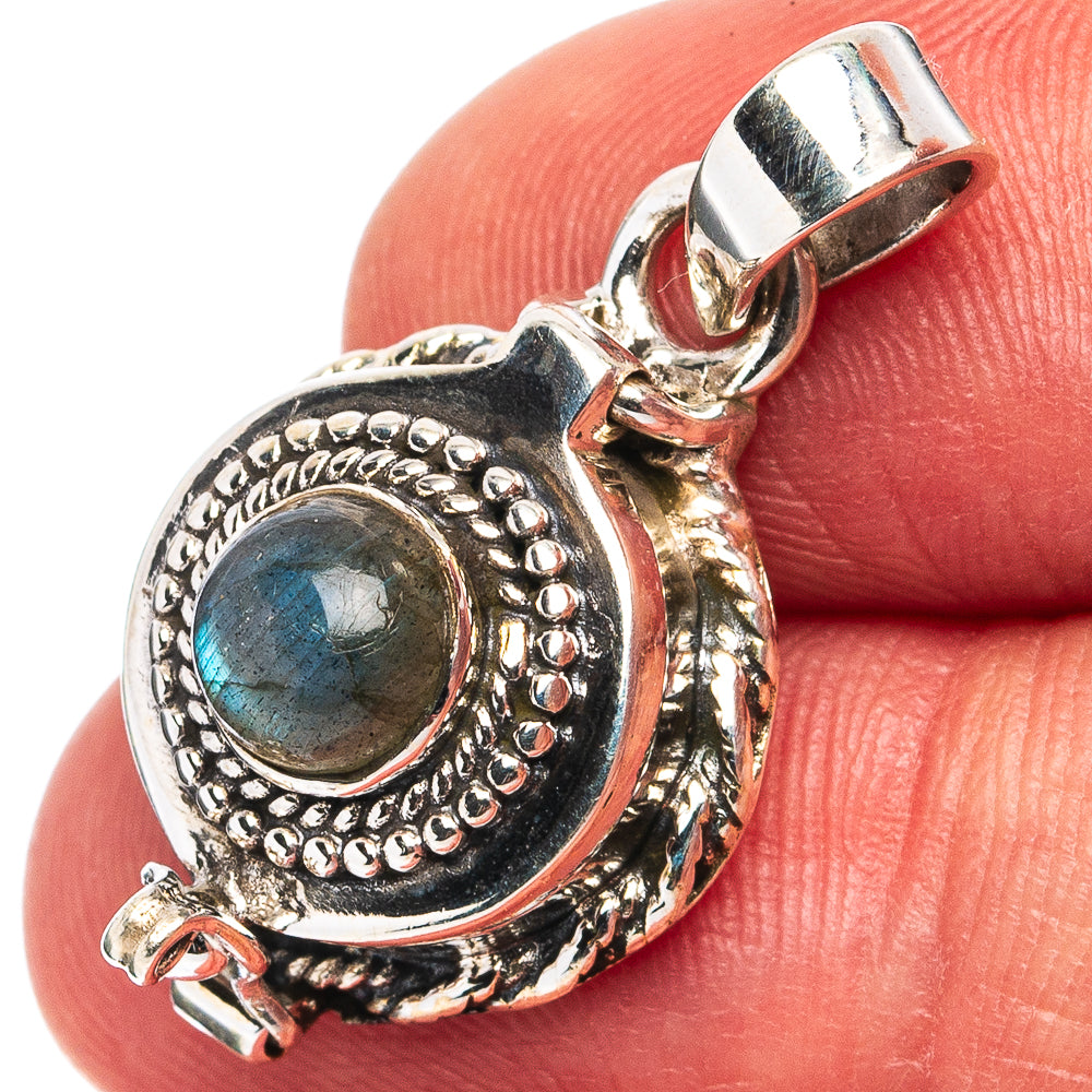 Labradorite Poison Pendant 1 1/8" (.925 Sterling Silver)