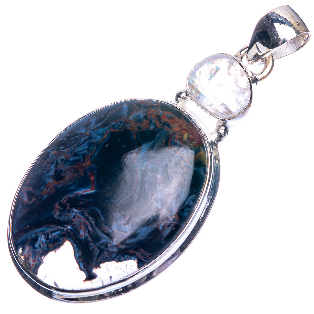 Pietersite, White Quartz Pendant 1 7/8" (925 Sterling Silver) P39166