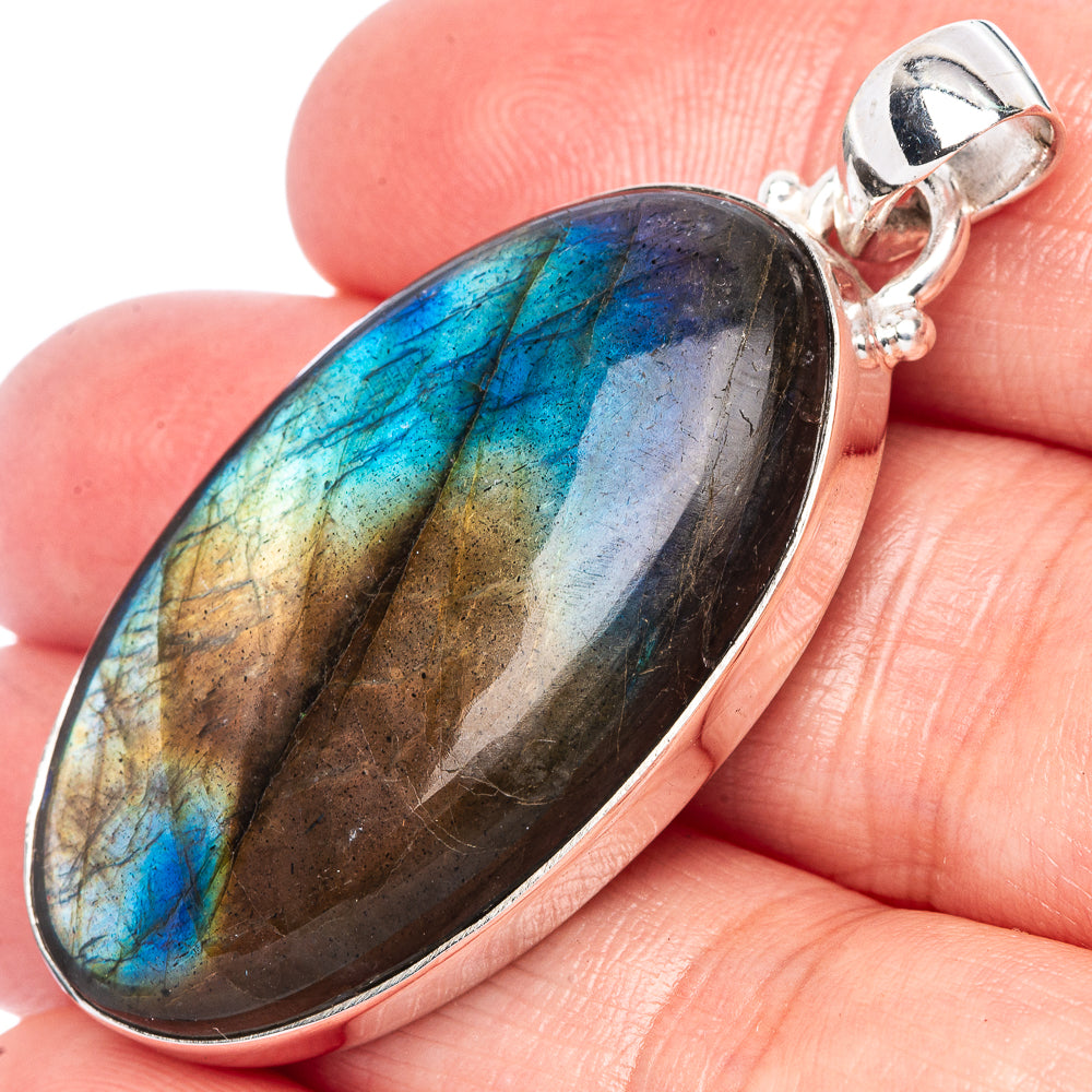 Labradorite Pendant 1 3/4" (925 Sterling Silver) P42466