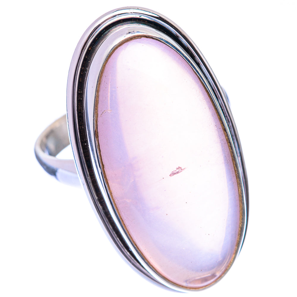 Large Rose Quartz Ring Size 8.75 (925 Sterling Silver) R141033