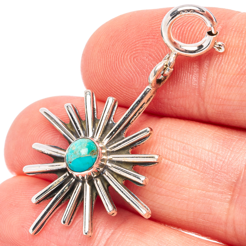 Mohave Turquoise Pendant 1 5/8" (.925 Sterling Silver)
