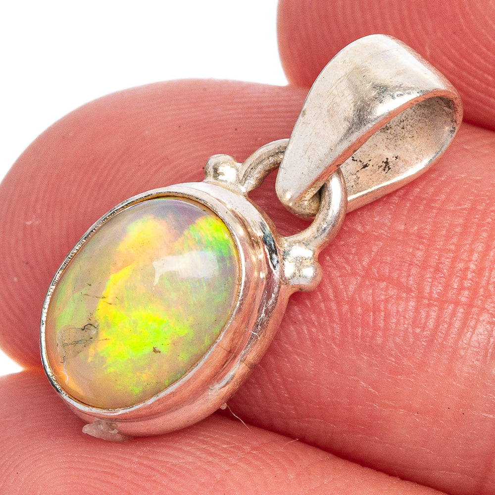 Rare Ethiopian Opal Pendant 3/4" (925 Sterling Silver) P40678