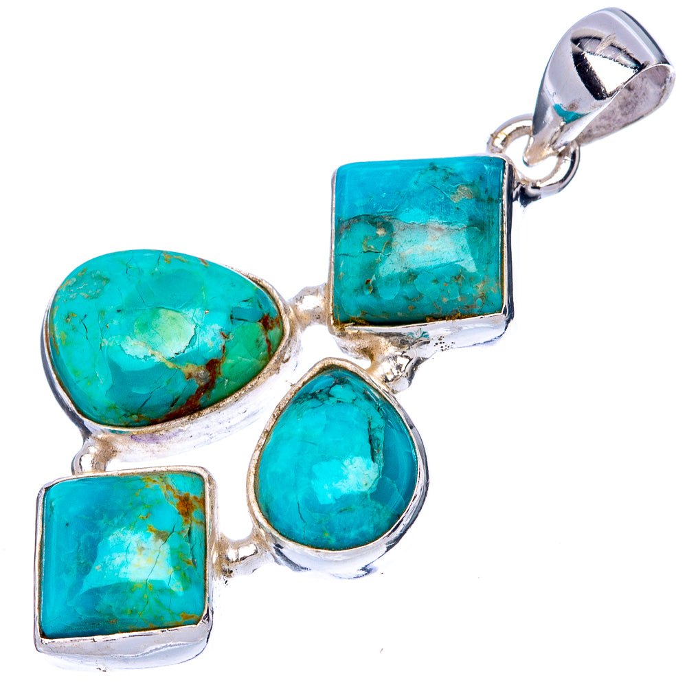 Kingman Turquoise Pendant 1 5/8" (925 Sterling Silver) P42754