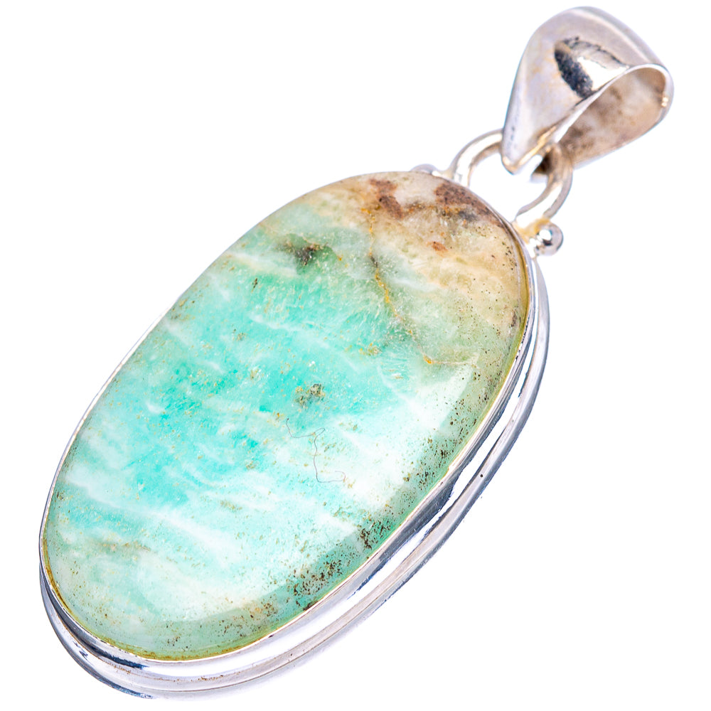 Blue Aragonite Pendant 1 1/2" (.925 Sterling Silver)