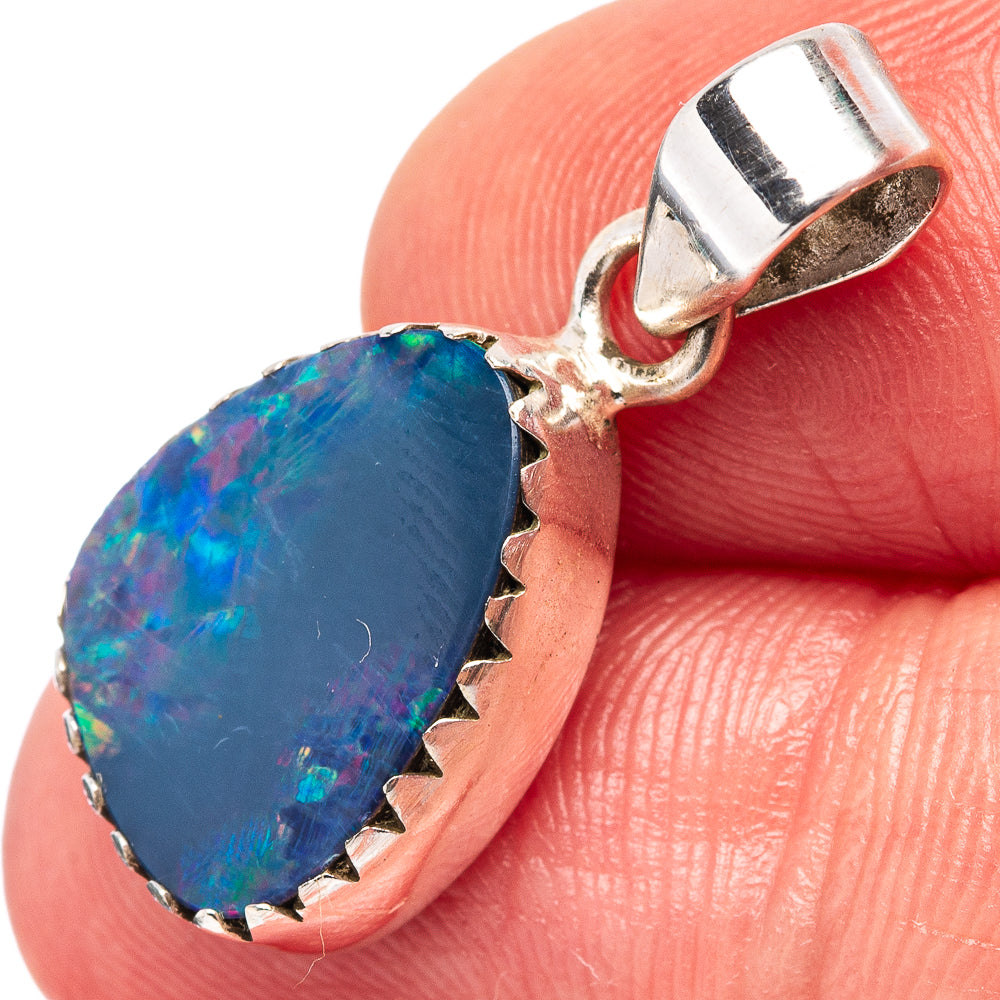 Rare Doublet Opal Pendant 1 1/8" (.925 Sterling Silver)