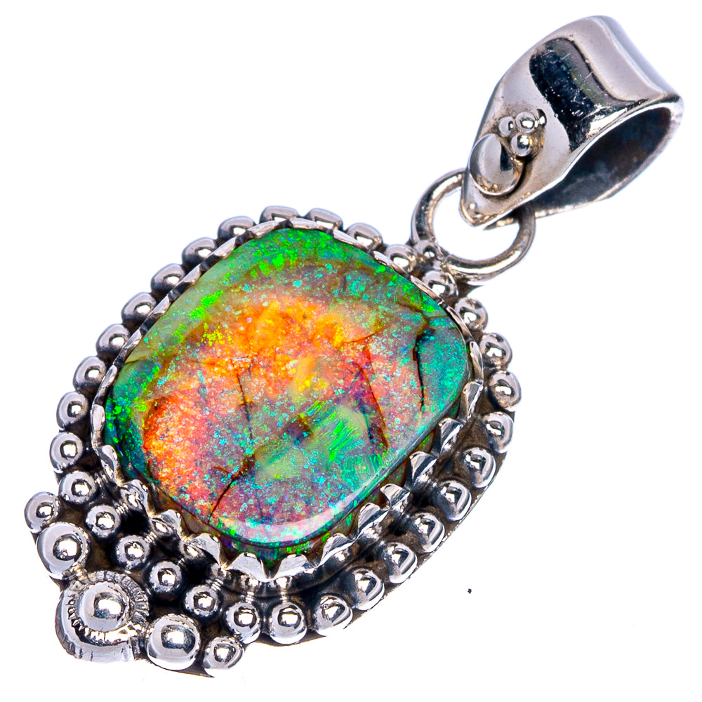 Rare Sterling Opal Pendant 1 1/4" (925 Sterling Silver) P40687