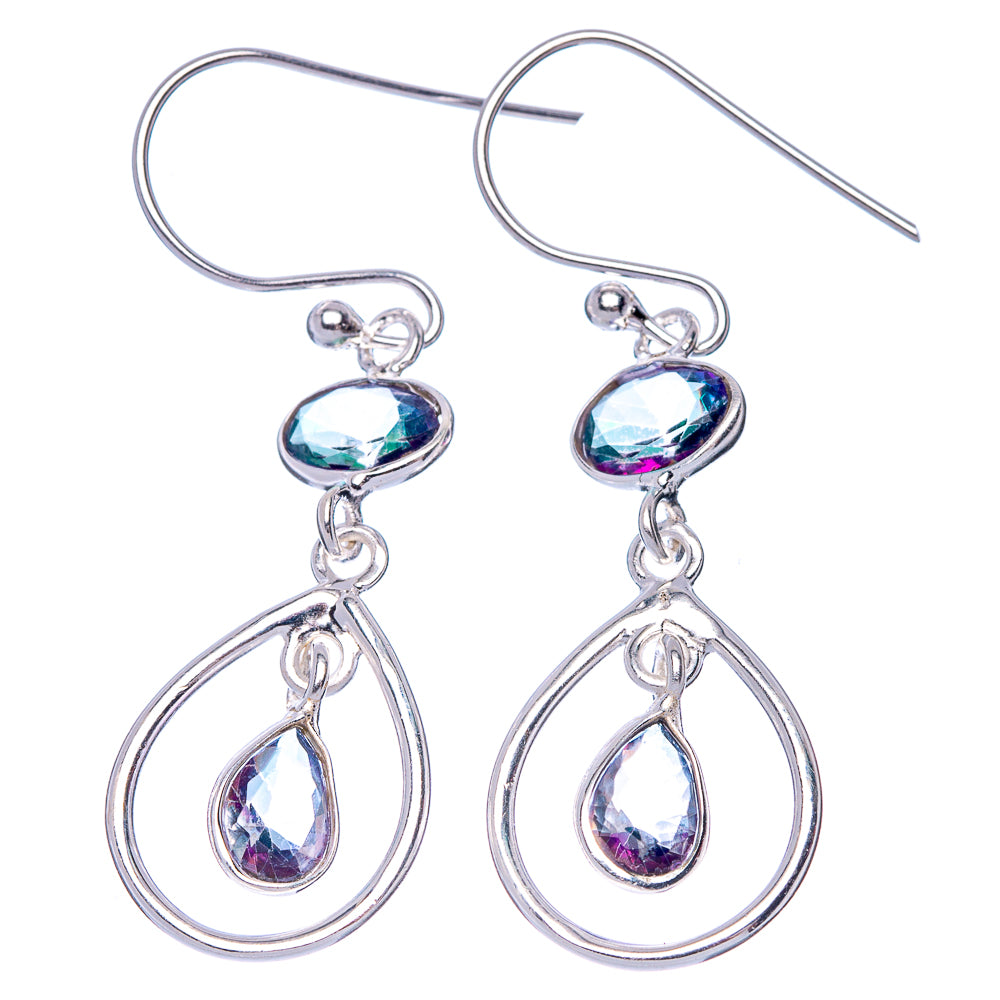 Mystic Topaz Dainty Earrings 1 5/8" (925 Sterling Silver) E2082