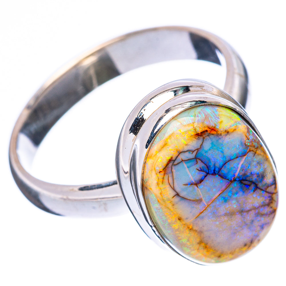 Rare Sterling Opal Ring Size 8 (925 Sterling Silver) R4317