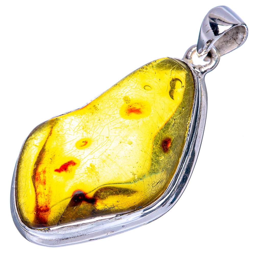 Amber Pendant 1 3/4" (925 Sterling Silver) P41316