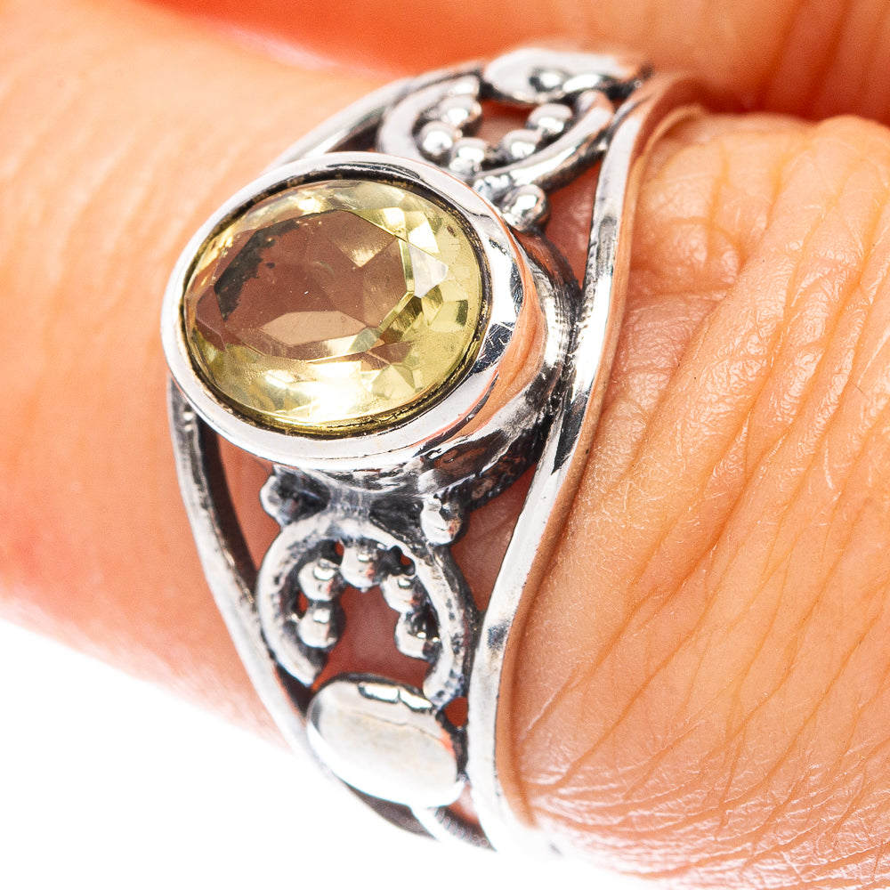 Faceted Citrine Dainty Ring Size 6.5 (925 Sterling Silver) R6026