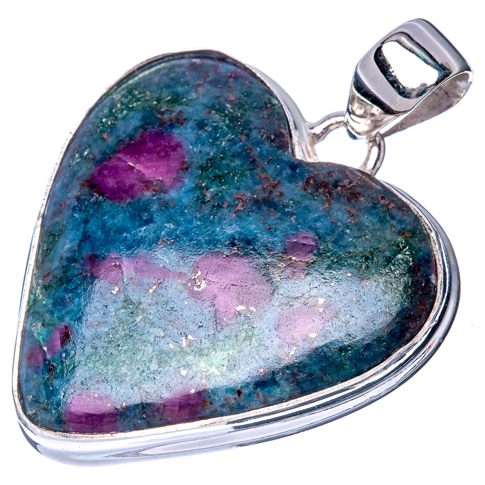 Ruby And Kyanite Heart Pendant 1 1/2" (925 Sterling Silver) P40925