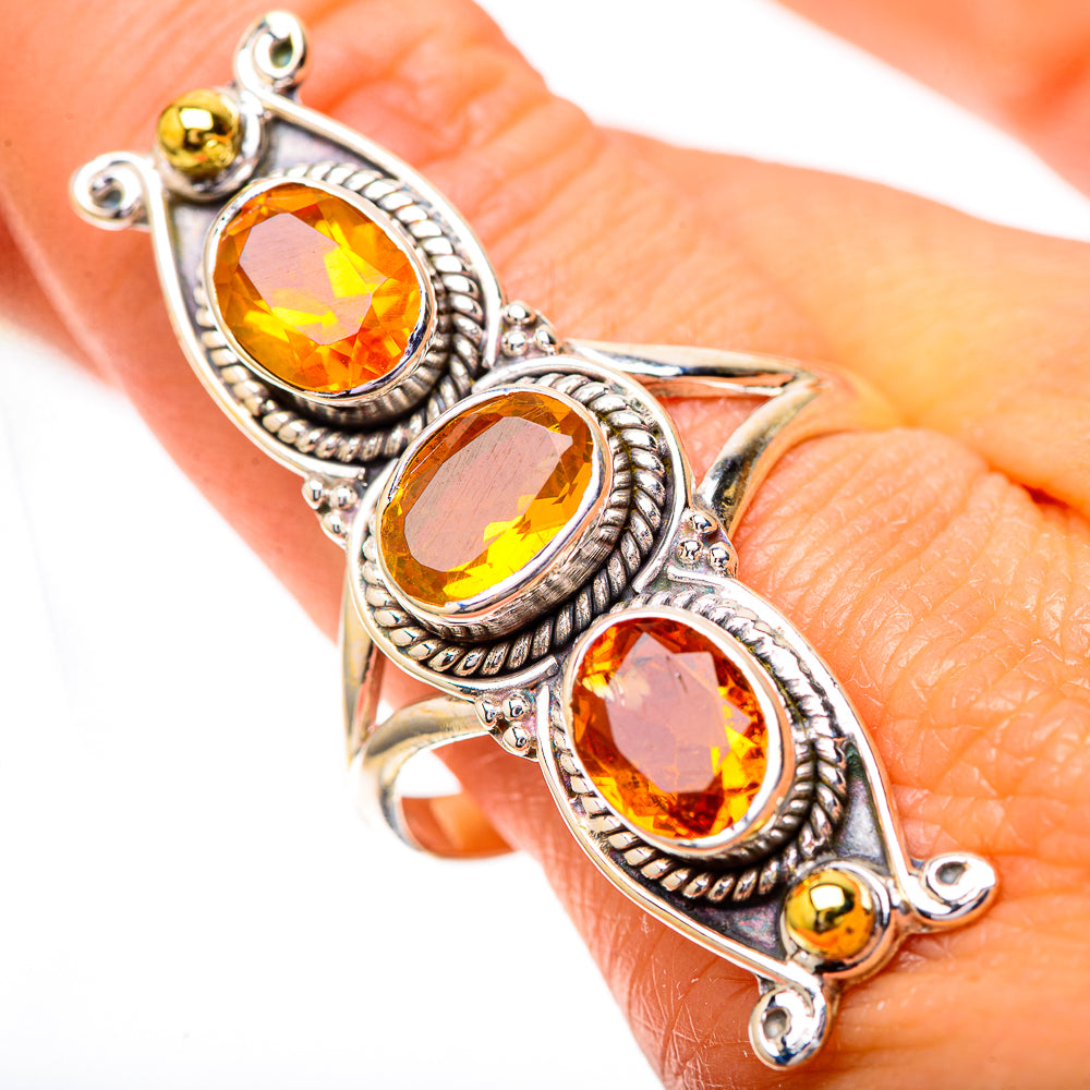 Large Faceted Citrine Ring Size 10.75 (925 Sterling Silver) RING139865