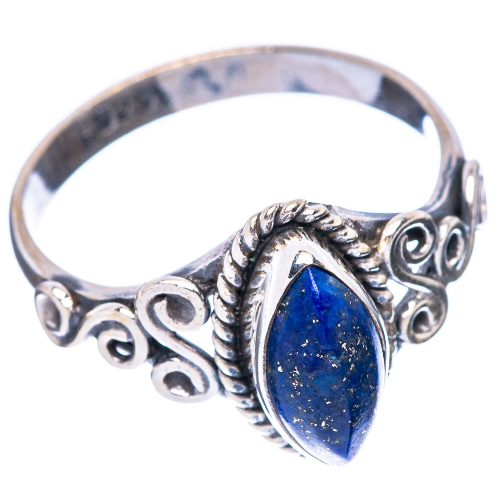 Lapis Lazuli Dainty Ring Size 6.75 (925 Sterling Silver) R5772