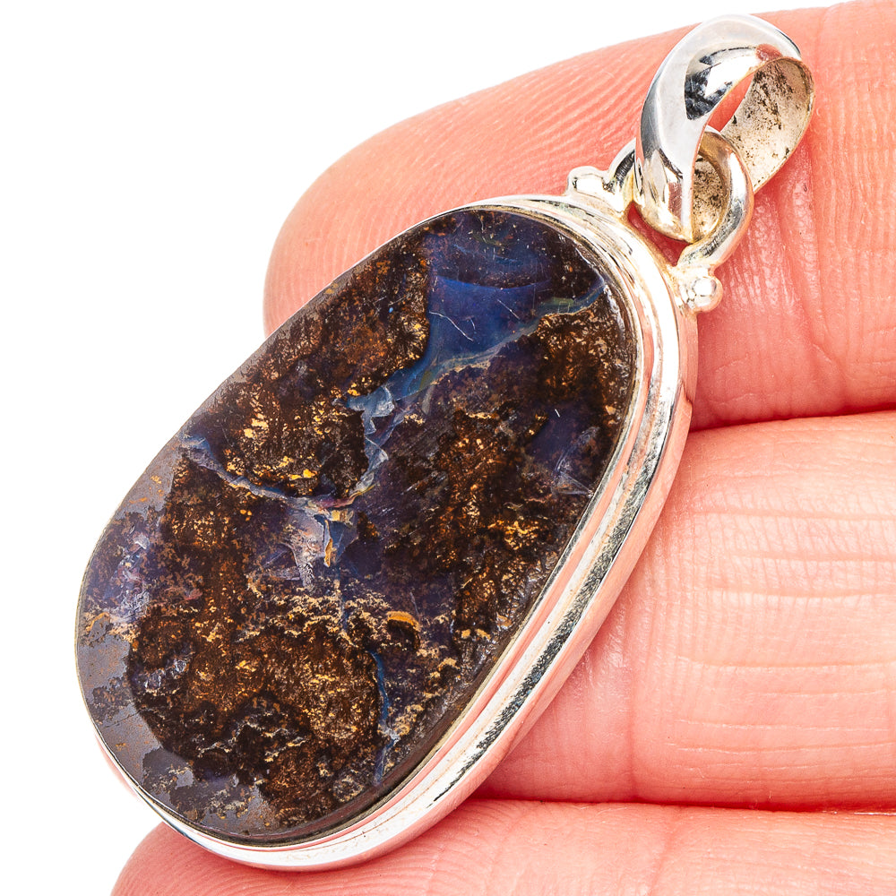 Rare Boulder Opal Pendant 1 5/8" (.925 Sterling Silver)