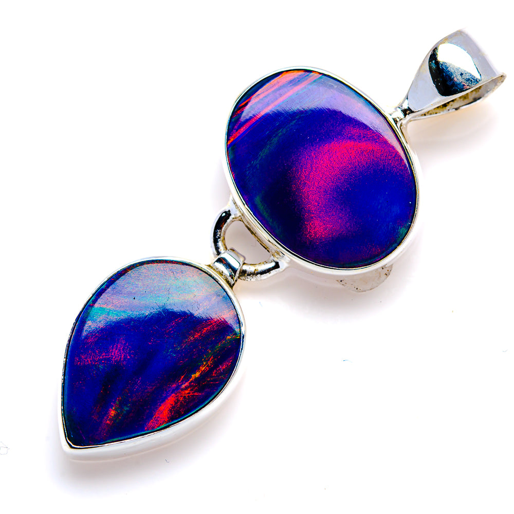 Aura Opal Pendant 1 3/4" (925 Sterling Silver) PD38022