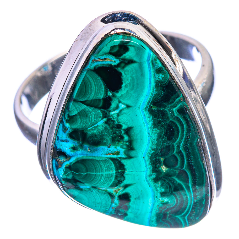 Malachite In Chrysocolla Ring Size 9 (925 Sterling Silver) R144146
