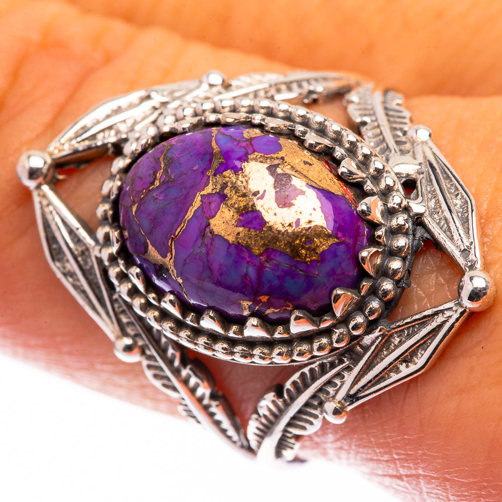 Purple Copper Composite Turquoise Ring Size 9 (925 Sterling Silver) R141117