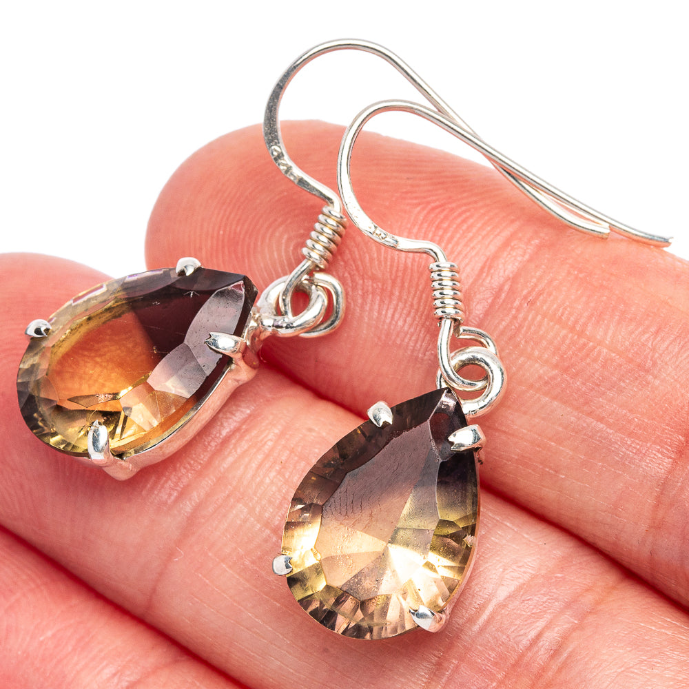 Faceted Ametrine Earrings 1 1/4" (925 Sterling Silver) E433382